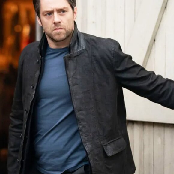 All Saints Survey Double Layered Leather Blazer - Picture 6 of 6